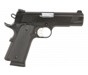 Tisas 1911 Carry B45 Compact 8+1, 4.25" Barrel, Black Cerakote Serrated Slide, Steel Frame, 2-Mags, Novak Style Sights, Enhanced Features,Rubber Grips