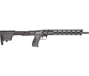 Smith and Wesson FPC Folding Semi-Automatic 9x19mm Carbine Rifle, 16.5" Barrel, (1) 17 Round and (2) 23 Round Magazines - Black - 12575