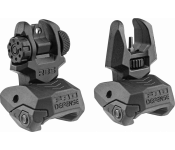 FAB Defense FXFRBS Front/Rear Flip Up Sights  Folding Black for AR-15, M4, M16