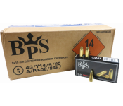 B.P.S., 9x19mm Para (9mm Nato) Pistol Cartridges - 124 Grain, FMJ, Brass Cased, Boxer Primed, Reloadable, Non-Corrosive,1000 Round Case - BPS9MM124FMJ