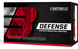 Barnes Bullets 32010 Defense 12GA 2.75" 8 Pellets 00 Buck Shot 5 Per Box/20 Cs - 5sh Box