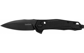 Kershaw Monitor Mid-Size 3" Folding Spear Point Plain Black Oxide D2 Steel Blade/Black Textured Glass Filled Nylon Handle Includes Pocket Clip