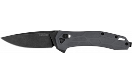 Kershaw Covalent Mid-Size 3.20" Folding Drop Point Plain Black Oxide Blackwash D2 Steel Blade/ Gray Textured Pockets Glass Filled Nylon Handle Includes Pocket Clip