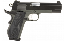Tisas 1911 Carry 8+1 4.25" Hard Chrome Plated Barrel, Black Cerakote Serrated Steel Slide, Dark Gray Cerakote Aluminum Frame w/Beavertail, Black Sunburst G10 Grips