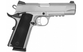 Tisas 1911 Carry SS45R, Semi-Auto Pistol 4.25" Barrel 45 ACP 8 Rd, Novak Style Sights, Skeletonized Trigger, Frame Rail, Stainless, Enhanced Features