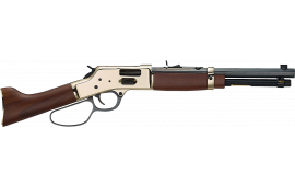 Henry H006GMML Mare's Leg Side Gate 357 Mag/38 Special 5+1 12.90" Blued Octagon Barrel, Polished Hardened Brass Rec, American Walnut Furniture, Large Loop Lever, Adj. Sight