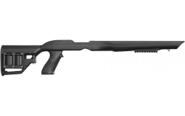 Adaptive Tactical 1081039 Tac-Hammer RM4 Black Synthetic, Adjustable Stock with Magazine Compartments, Removable Barrel Inserts, Stowaway Accessory Rail, Fits Ruger 10/22 (Most Barrel Contours)