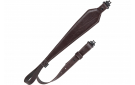 Heritage Cases 8511 Plain Dark Leather Rifle Sling w/Heavy Duty Swivels, Dark Mahogany Leather, Adjustable Length 28" to 35", 3" Wide
