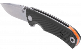 S.O.G SOG11060243 Tellus ATK 3.50" Folding Clip Point Plain Stonewashed Cryo 440C SS Blade/ Black Textured w/Orange Backspacer Green Handle Includes Belt Clip