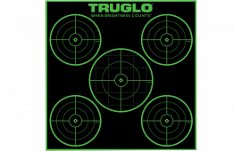 TruGlo TGTG11A25 Tru-See 5-Bull Target Black/Green Self-Adhesive Heavy Paper Universal Fluorescent Green 25 Pack