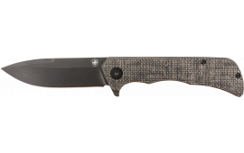 Templar Knife PFMBK321 Paladin 3.27" Folding Drop Point Plain Black Powder Coated D2 Steel Blade, 4.40" Black Micarta Handle Includes Pocket Clip