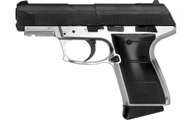 Daisy 985501442 5501 Powerline CO2 177 BB 15+1 430 fps, Black Slide, Silver Metal Frame with Pic. Rail, Molded Grips, Blade Front Sight