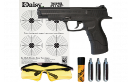 Daisy 985415242 415 Powerline Kit CO2 177 BB 21+1 495 fps, Black, Polymer Frame with Pic. Rail, Fiber Optic Sight, Includes Ammo/Target/Glasses/CO2 Cartridges