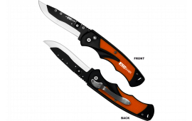AccuSharp 741C Replaceable Blade Razor 3.50" Folding Plain Stainless Steel Blade/Blaze Orange Ergonomic Anti-Slip Anodized Aluminum Handle/ Includes 2 Replacement Blades/Belt Clip