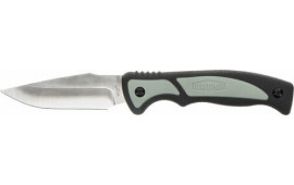 Old Timer 1137140 Trail Boss 3.70" Fixed Caper Plain Stainless Steel Blade 5.25" TPE Handle Includes Sheath