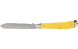 Old Timer 1180011 Gunstock Trapper 3" Plain Stainless Steel Blade Yellow