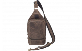 Gun Toten Mamas/kingport GTMCZY108 Sling Backpack Leather Brown Includes Standard Holster