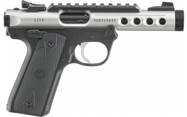 Ruger 43945 Mark IV 22/45 Lite 4.40" Threaded Barrel 10+1, Ventilated Aluminum Receiver, Clear Anodized Aluminum Slide, Ambidextrous Manual Safety, Optics Ready