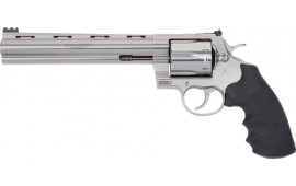 Colt ANACONDASP8RFT Anaconda Target 6rd 8" Semi-Bright Stainless Vent Rib Barrel, Cylinder & Frame, Black Rubber Grip Revolver