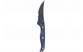 CRKT 2709B Clever Girl 4.60" Fixed Veff Serrated Black Powder Coated SK-5 Steel Blade, Blue Marbled G10 Handle