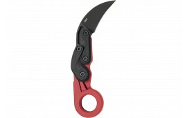 CRKT 4041rd Provoke 2.47" Folding Hawkbill Plain Black Stonewashed 1.4116 SS Blade, Red Grivory Handle