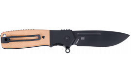 CRKT K245BKP Homefront Compact 2.91" Folding Plain Black DLC S35VN SS Blade, Black/Tan G10 Handle