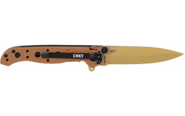 CRKT M16-01DZ M16-10DZ EDC 3.03" Folding Plain Desert Tan D2 Steel Blade, Desert Tan Green Handle
