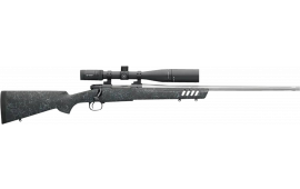 Winchester Repeating Arms 535232289 Model 70 Coyote Light 4+1 24" Stainless Barrel, Black Rec, Black Webbed Gray B&C Vented Stock
