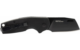 S.O.G SOG16030757 Stout SJ 2.60" Folding Clip Point Plain Stonewashed Cryo D2 Steel Blade/ Black Textured G10 Handle Includes Belt Clip, Presentation Box