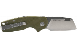 S.O.G SOG16030657 Stout SJ 2.60" Folding Clip Point Plain Cryo D2 Steel Blade/ Olive Drab Textured G10 Handle Includes Belt Clip, Presentation Box