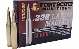Fort Scott Munitions 338250SBV1 Tumble Upon Impact (TUI) Rifle 338 Lapua Mag 250 GRSolid Copper Spun 20 Per Box 