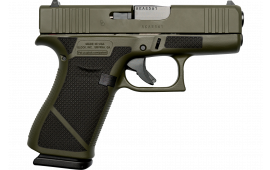 Weapon Works UX4350201-228081 G43X Sub-Compact Frame 10+1 3.41" Black Steel Barrel, OD Green w/Diamond Stippling Serrated Slide & Polymer Frame w/Beavertail, Black Textured Grip