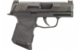 Wilson Combat SIGWCP3659B P365 10+1 (2) 3.10", Black, X-Tac Pattern Serrated Slide, Polymer Frame, Sunburst Grips, Fiber Optic Sights, Standard Trigger
