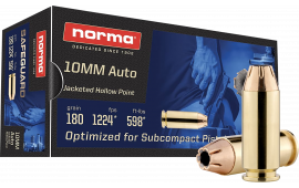 Norma 801109265 10MM 180 GR Jacketed Hollow Point Safeguard - 50rd Box