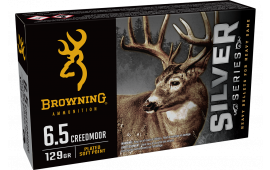 Browning Ammo B192600651 Silver 6.5 Creedmoor 129 GR20 Per Box 