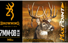 Browning Ammo B192107082 Max Point 7mm-08 Rem 140 GR20 Per Box 