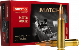 Norma Ammunition 2423552 Dedicated Precision Golden Target Match 223 Rem 77 GRHollow Point Boat Tail 20 Per Box 