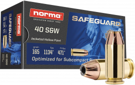 Norma 801407887 40 S&W 165 GR Jacketed Hollow Point Safeguard - 50rd Box