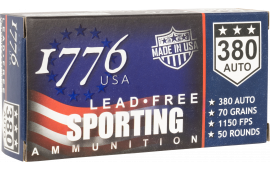1776 USA 1776380070 Lead Free Sporting 380 ACP 70 GRLead Free Ball 50 Per Box 