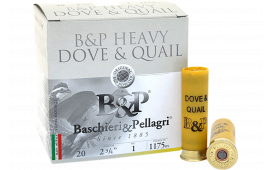 B&P 20BD8 Dove & Quail 20GA 2.75" 1oz #8 Shot 25 Per Box 