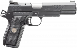 Wilson Combat 2EDCXLPR9 EDC X9 2.0 Compact Frame 15+1 5" Steel Barrel, Black Armor-Tuff Serrated Stainless Steel Slide, Aluminum Frame w/Picatinny Rail, Black G10 Starburst Grip