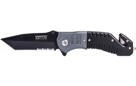 Uzi Accessories HMVKTR08 Humvee Recon Folding Plain/Serrated Black Stainless Steel Blade, Black/GrayHandle