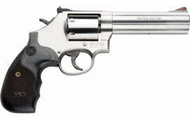 Smith & Wesson 150854 686 Plus Magazine DA/SA .357 5" 7 Wood Stainless Revolver