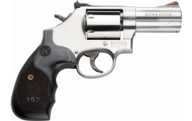 Smith & Wesson 150853 686 Plus Magazine DA/SA .357 3" 7 Wood Stainless Steel Revolver
