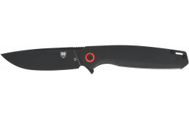 CobraTec Knives CTRATHBLK Rath EDC 3.50" Folding Plain Black D2 Steel Blade, 4.50" Black G10 Handle