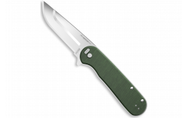 Outdoor Edge VX330B Razor VX3 EDC 3" Folding Drop Point Plain Satin 420J2 SS Blade, Green Micarta Handle