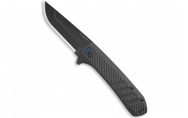 Outdoor Edge VX430A Razor VX4 EDC 3" Folding Drop Point Plain Black Oxide 420J2 SS Blade, Black Textured Carbon Fiber/G10 Handle