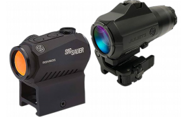 Sig Sauer Electro-Optics SORJ5X201 Romeo5XDR and Juliet5 Micro Combo Kit Black 1x/5x 20 mm x 24 mm 2 MOA Red Dot/65 MOA Circle Multi Reticle