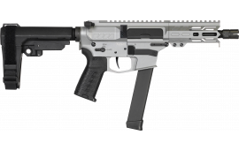 CMMG 99A890FTI Banshee MKGS 33+1 5" Black Nitride Medium Taper Threaded Barrel, EML 4" M-LOK Handguards, Titanium Cerakote Aluminum Picatinny Rail Receiver, CMMG Zeroed Grips
