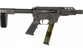 Freedom Ordnance FX9P4SBM FX-9 31+1 4" Black Nitride Steel Barrel, M-LOK Handguards, Black Anodized Aluminum Picatinny Rail Receiver, Black SB Mini Brace, AR15 Grip